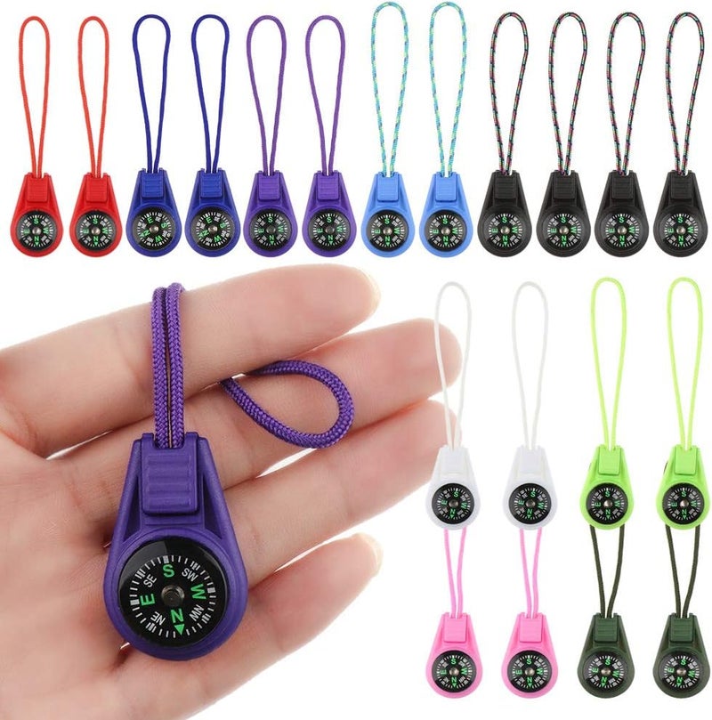 LongSLong Mini Compass for Kids Compass Keychain，Button Compass Bulk kit，Paracord Hiking Survival Small Compasses，Kids Scout Compass. - Image 1